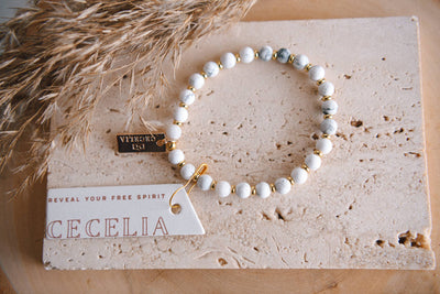 Cecelia Designs Jewelry - Genuine Gemstone and Gold Spacer Bead Bracelets