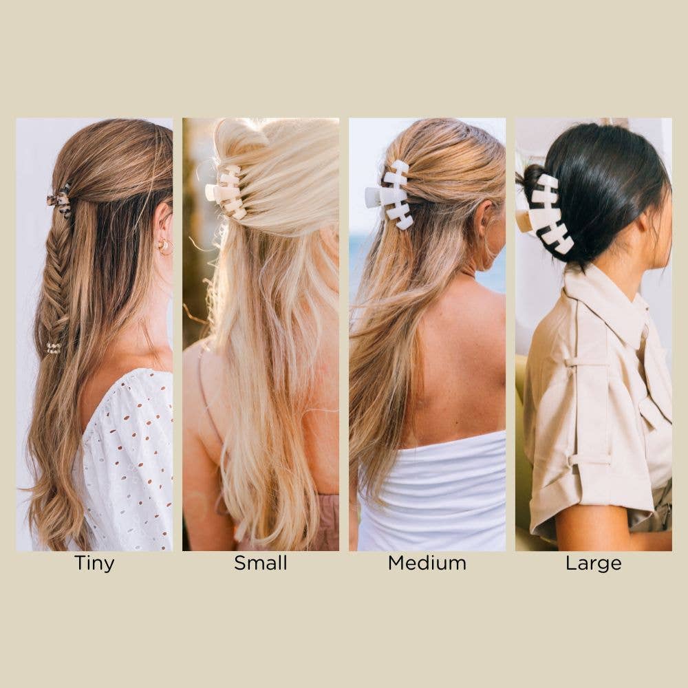 TELETIES - Classic Hair Clip | Tiny | Blonde Tortoise