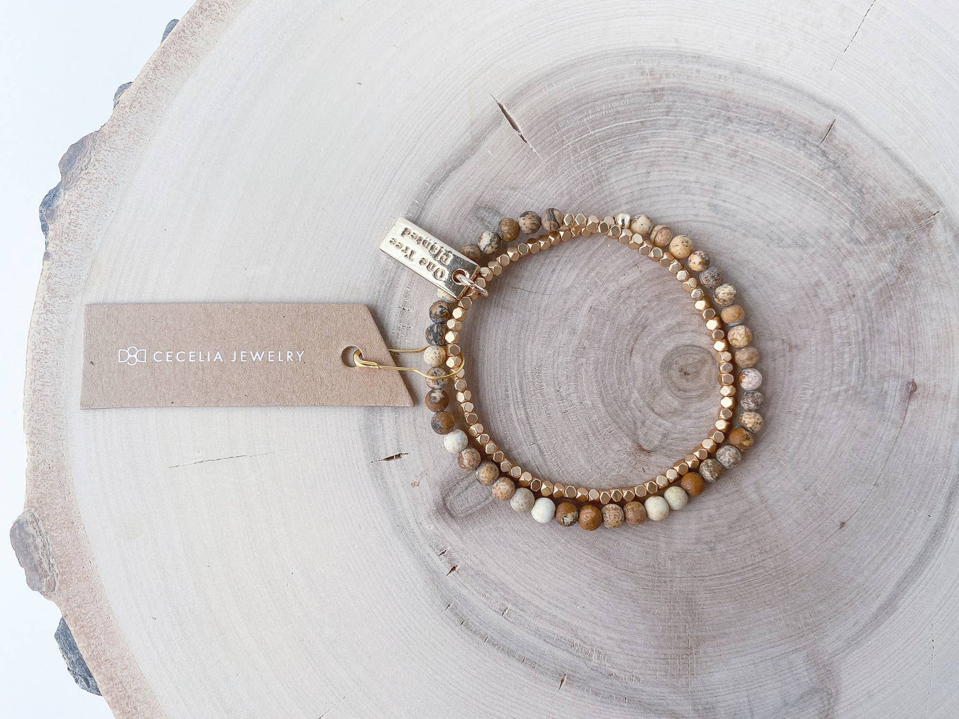 Cecelia Designs Jewelry - Gemstone Wrap Bracelet with Faceted Gold Beads