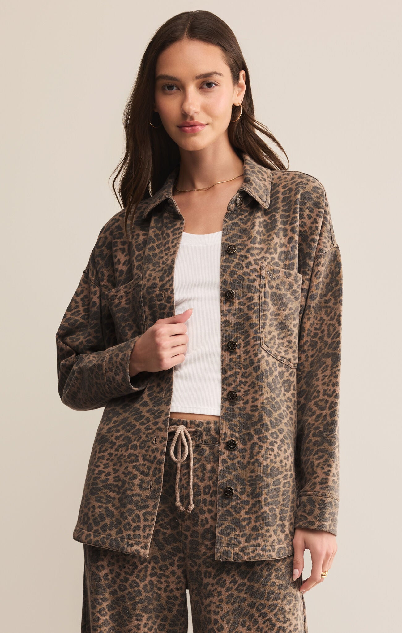 Z Supply : All Day Knit Jacket - Leopard