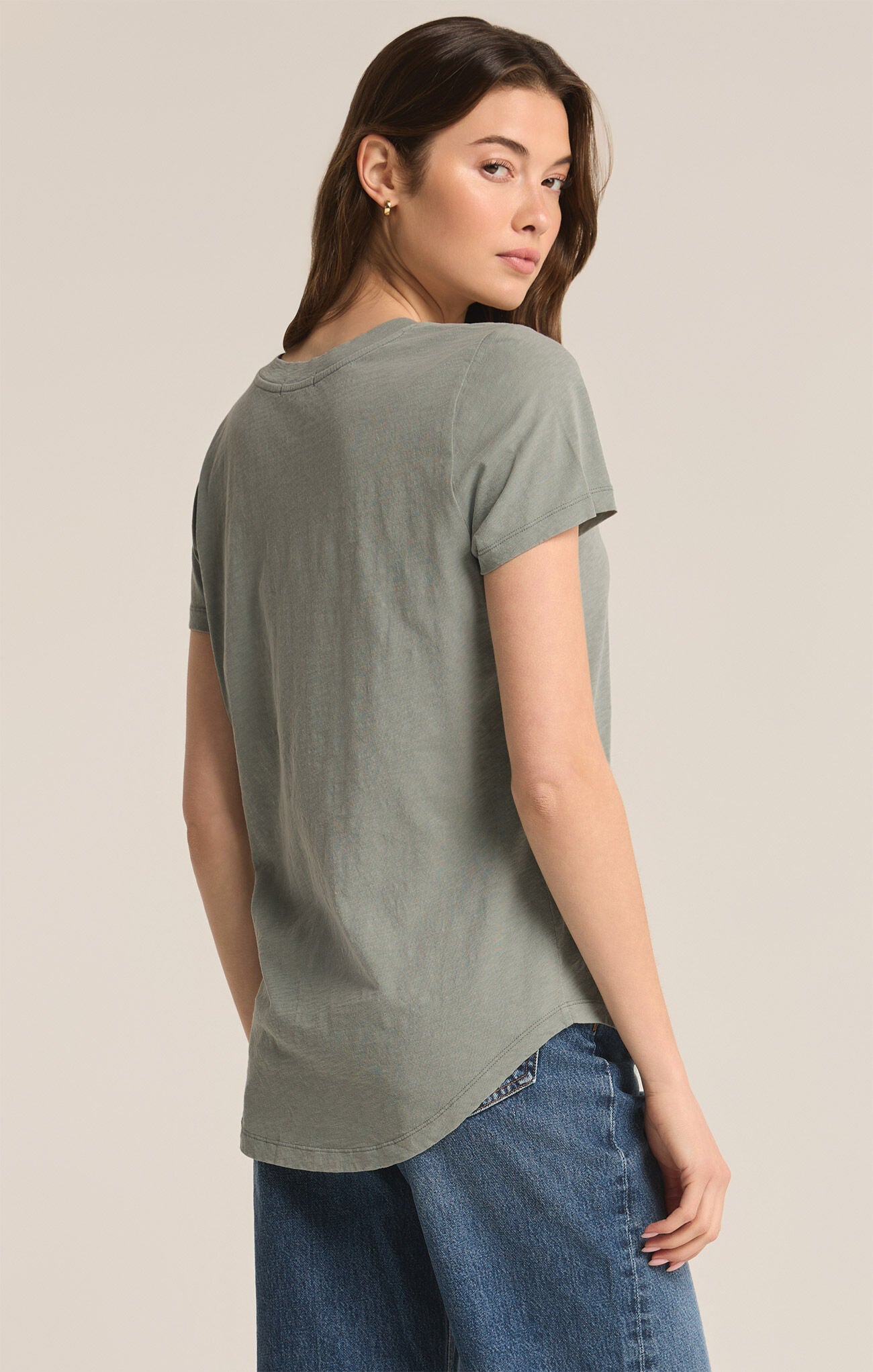 Z Supply Asher V-Neck Tee in Harbor Gray