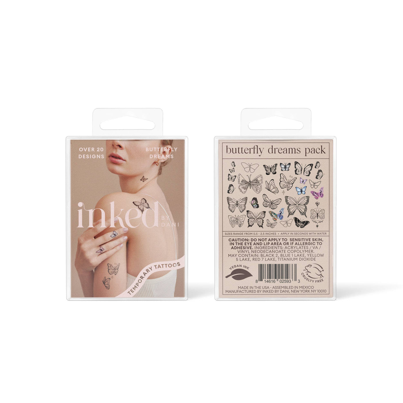 INKED by Dani - Butterfly Dreams Temporary Tattoo Pack