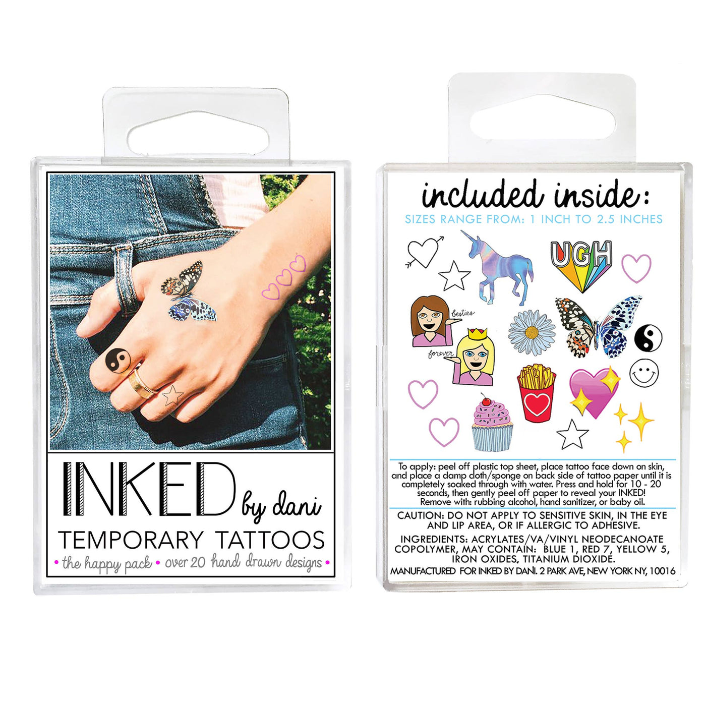 INKED by Dani - Happy Temporary Tattoo Pack