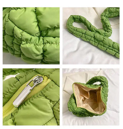 Kaydee Lynn LLC - Large Quilted Puff Tote: Cream