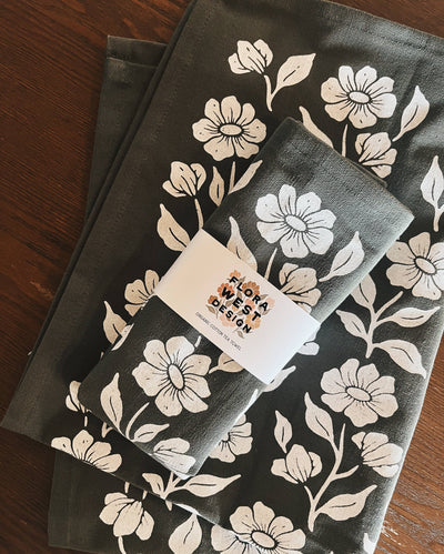 Flora West - Organic Cotton Tea Towel : Olive