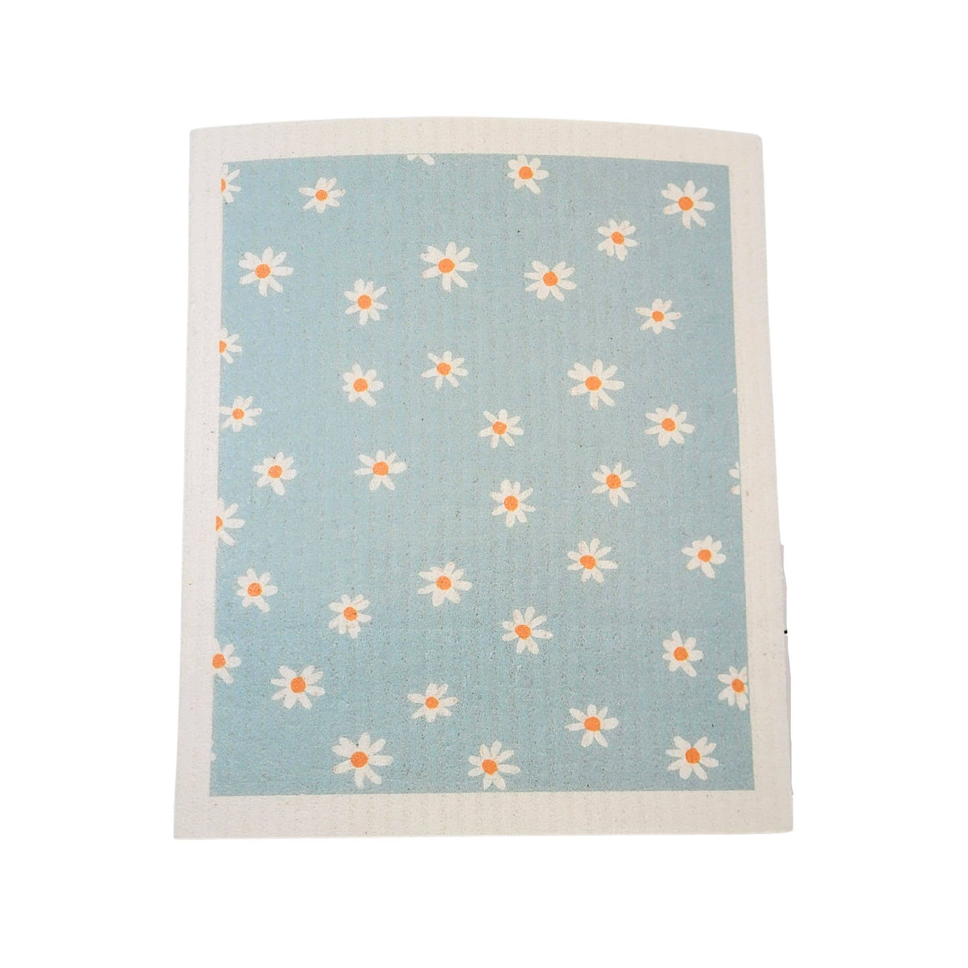 Driftless Studios - Light Blue With White Flower Swedish Dishcloth