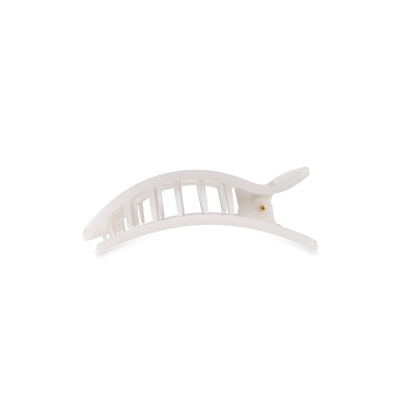 TELETIES - Flat Rectangle Hair Clip | Small | Coconut White