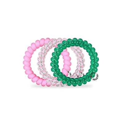 TELETIES - Spiral Hair Coils | Large | Merry Pinkmas Hair Ties