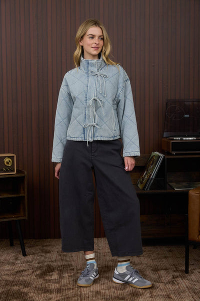 Bobbi Quilted Denim Tie Jacket