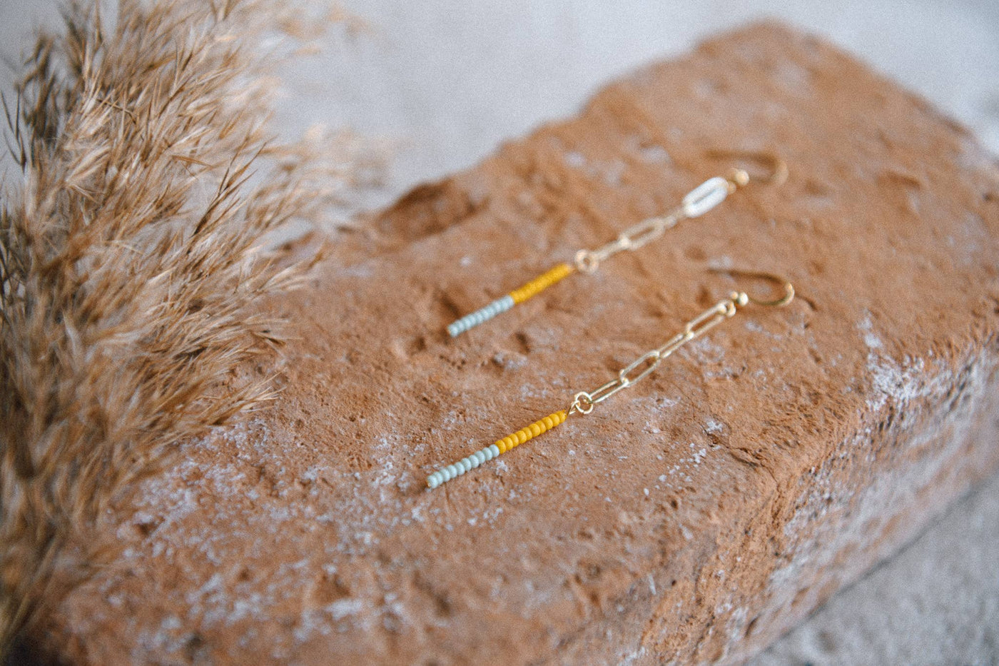 Cecelia Designs Jewelry - Seed Bead Paperclip Chain Earrings