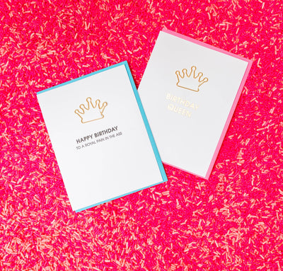 Chez Gagné - Birthday Queen - Crown Paper Clip Letterpress Card