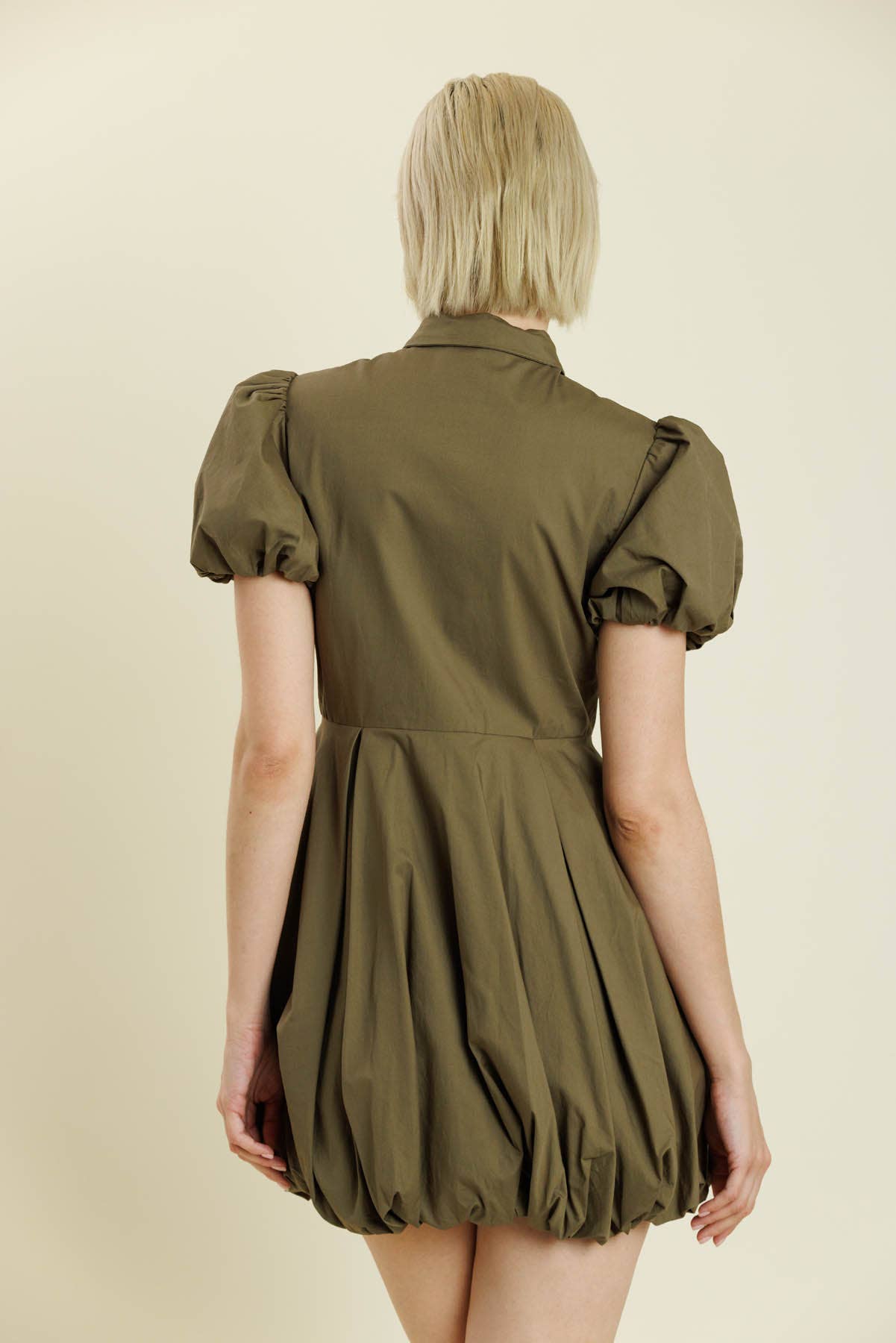 Aureum - AD2185 - BUBBLE HEM MINI SHIRT DRESS