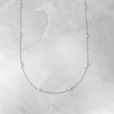 Sami Jewels - Dainty Beaded Pearl Necklace: Gold