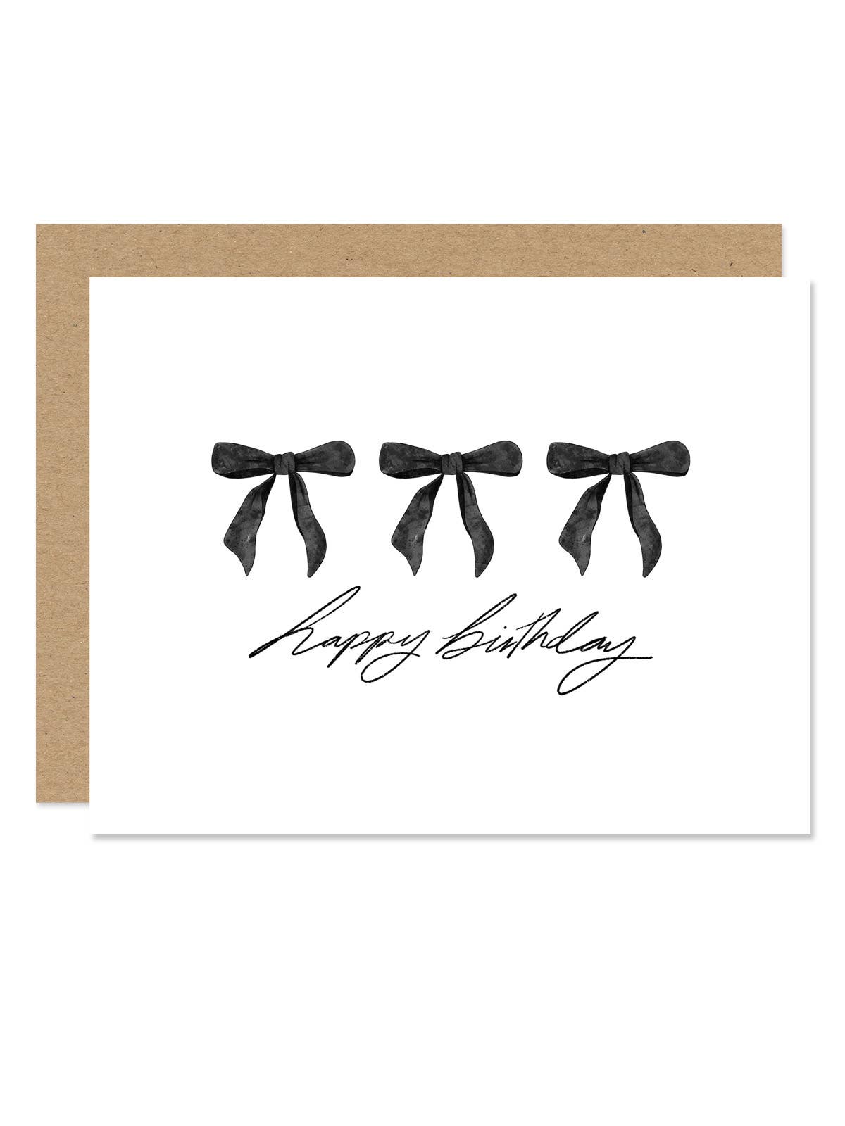 Maddon and Co - Happy Birthday Bow Card - Black