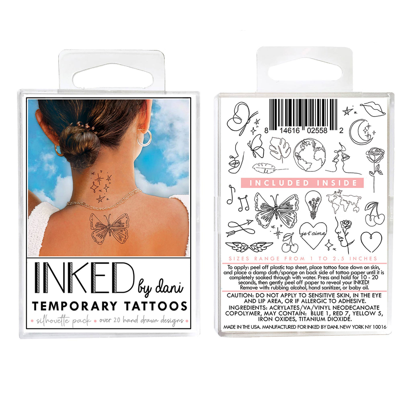 INKED by Dani - Silhouette Temporary Tattoo Pack