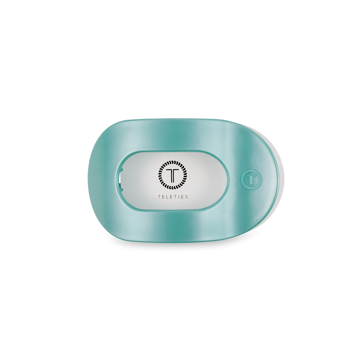 TELETIES - Round Flat Hair Clip | Small | Totally Turquoise