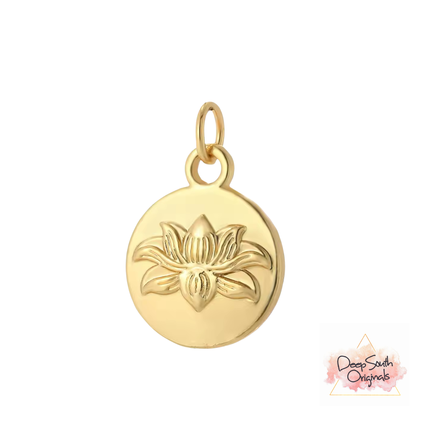 Lotus Flower Coin Charm