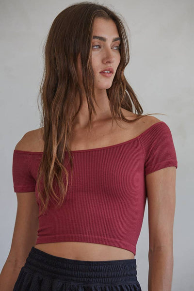 Wrenn Off Shoulder Crop Top