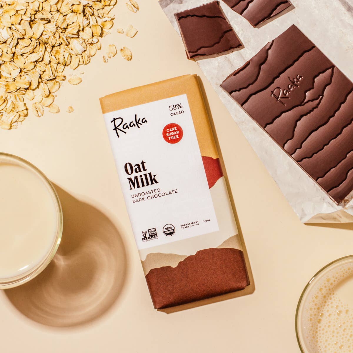 Raaka Chocolate - 58% Oat Milk Chocolate Bar