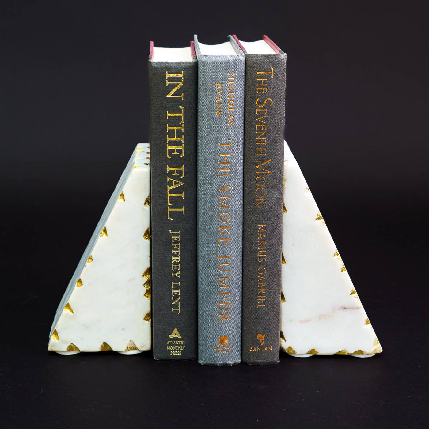 India Handicrafts Inc - Gold Border Triangle Bookends