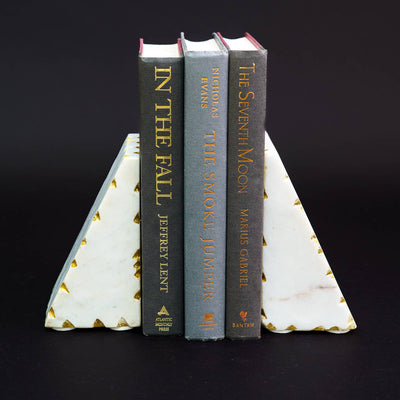 India Handicrafts Inc - Gold Border Triangle Bookends