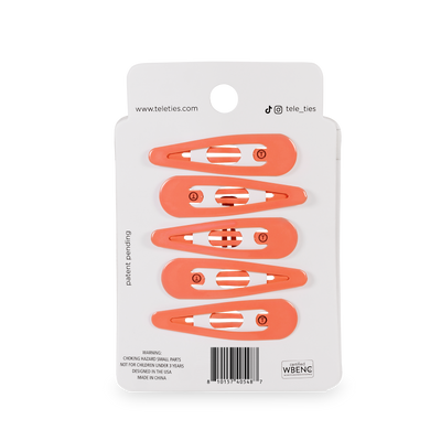 TELETIES - Snap Clip | Coral Craze | 6 Count