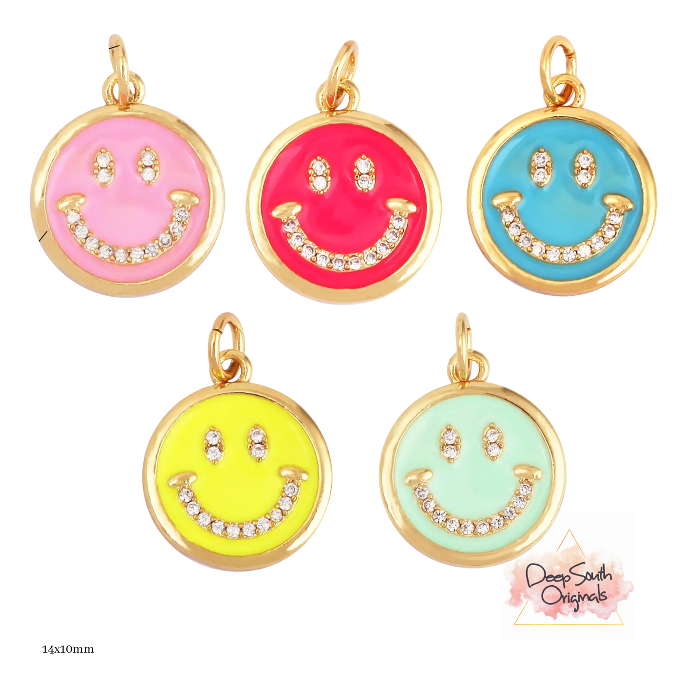 Smile Charm ~ Gold Filled : Pink