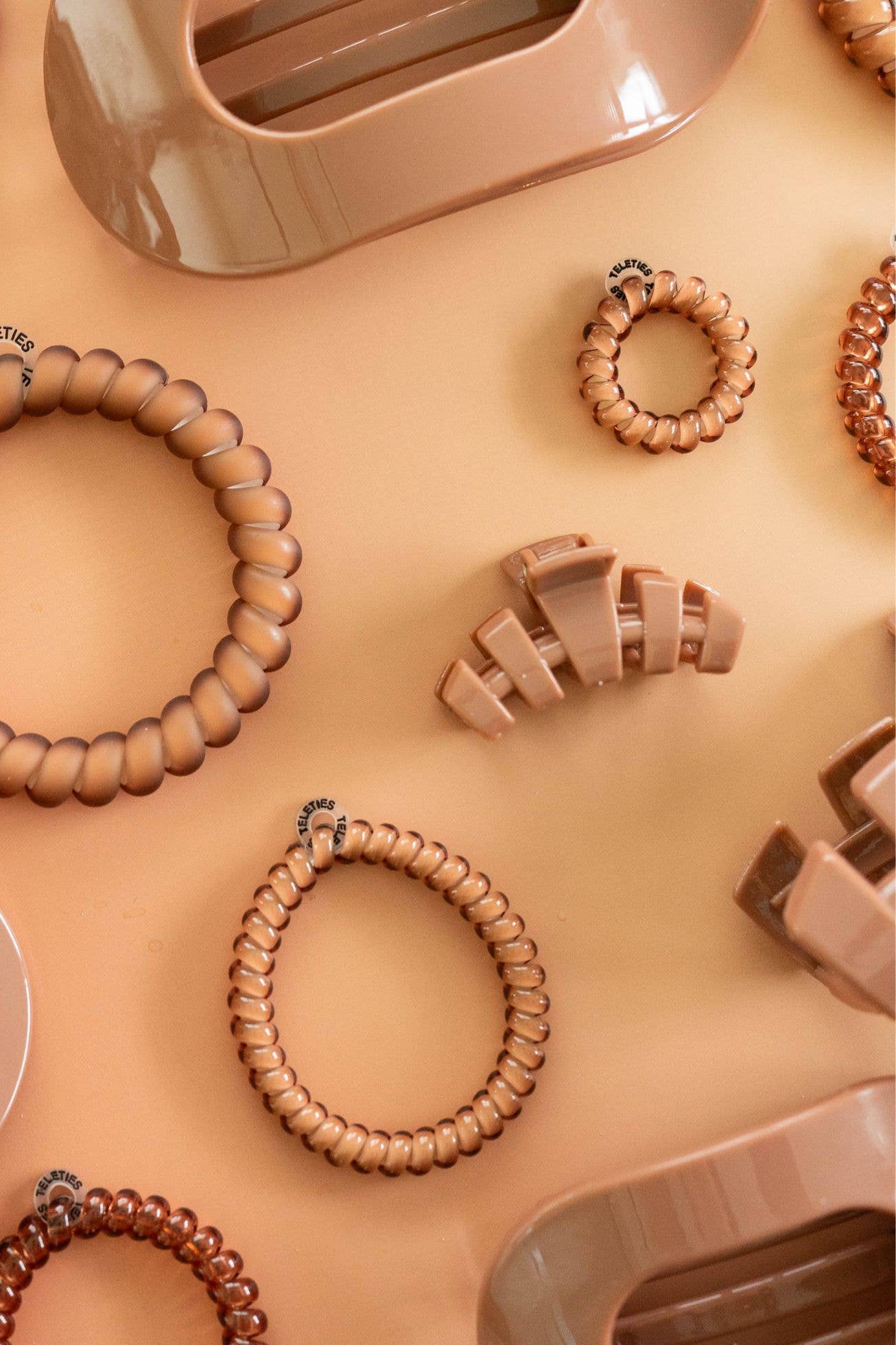 TELETIES - Classic Hair Clip | Tiny | Mocha Mousse