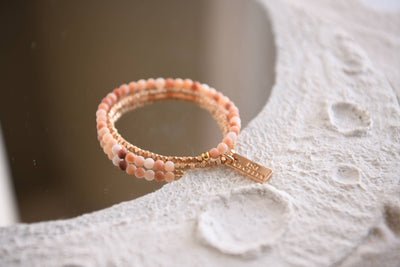 Cecelia Designs Jewelry - Gemstone Wrap Bracelet with Faceted Gold Beads