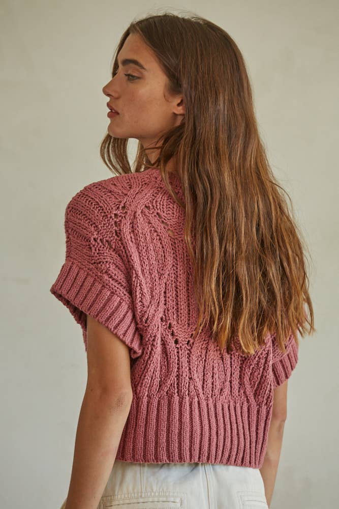 CALI CROCHET TOP: Medium / Brown