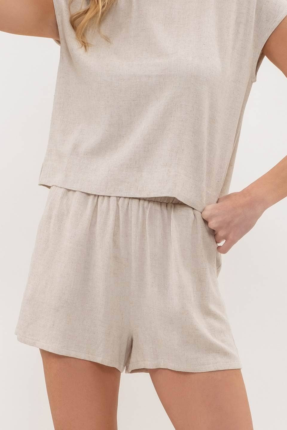 Elizabeth Shorts and Top Set : Natural Linen