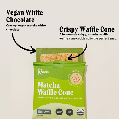 Raaka Chocolate - Matcha White Chocolate Waffle Cone Bar