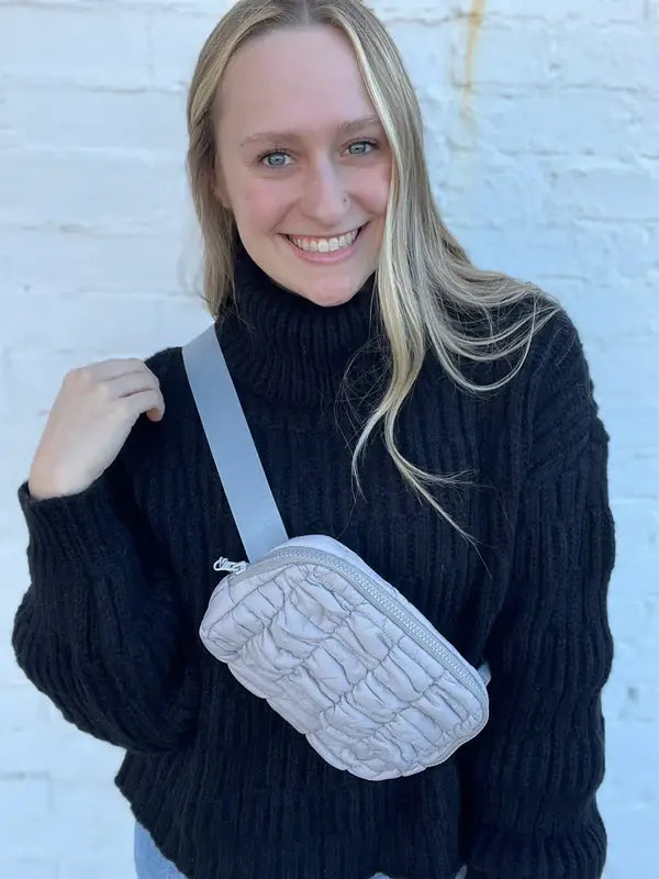 Kaydee Lynn LLC - Quilted Belt Bag: Cream