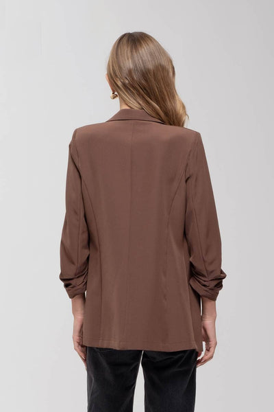 The Workshop Studio - 3/4 RUCHED SLEEVE BLAZER