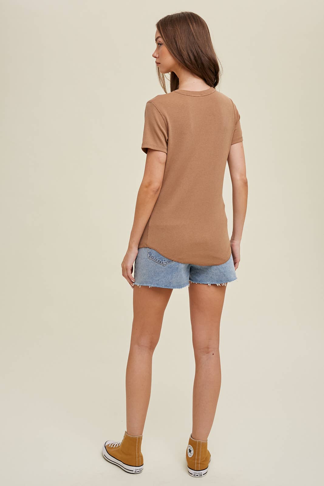 Jolie Short Sleeve Ribbed Top