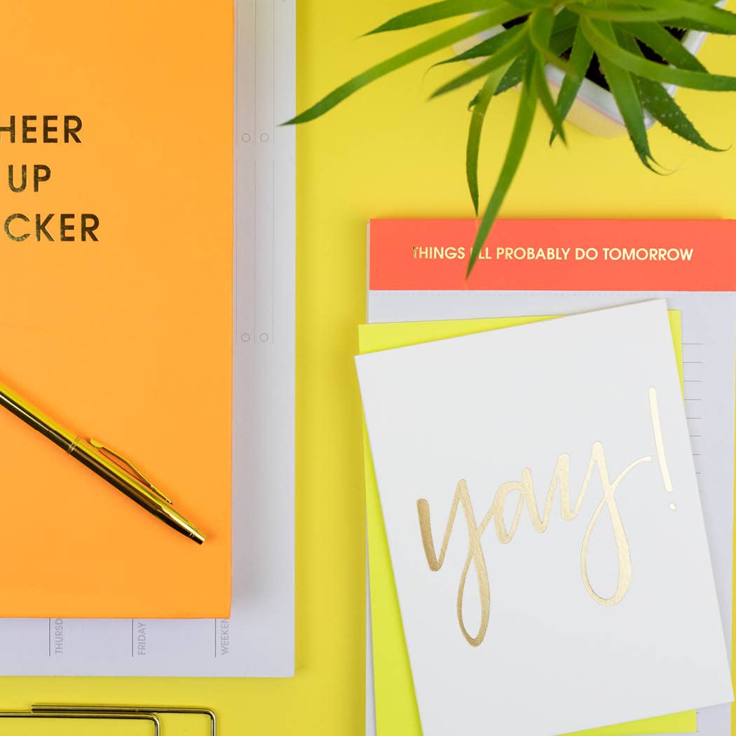 Chez Gagné - Things I'll Probably Do Tomorrow - Lined Notepad - Neon Orange - 65 perforated pages - 5x8