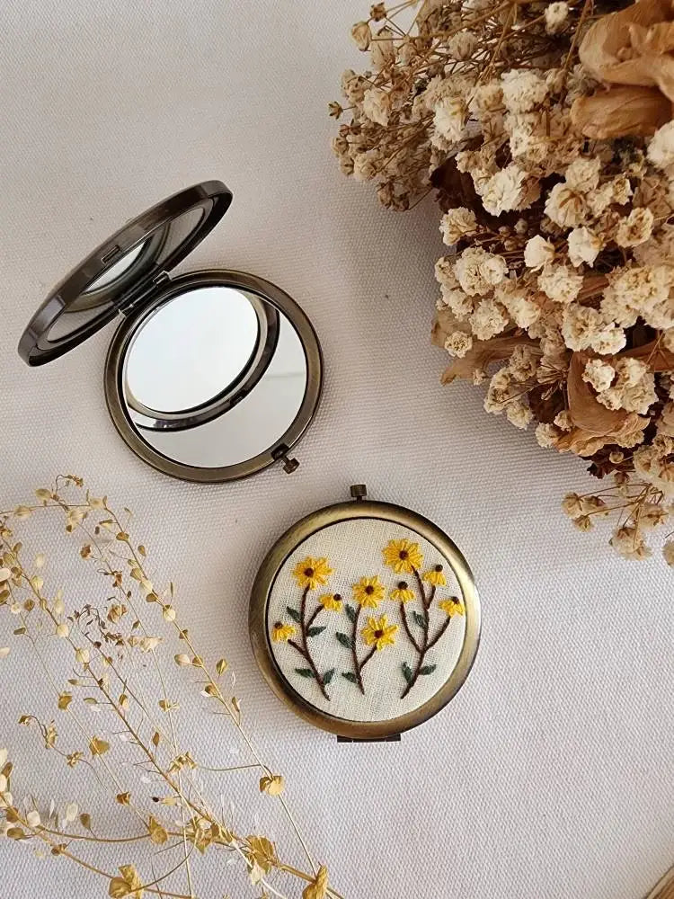 Embroidered Compact Mirror