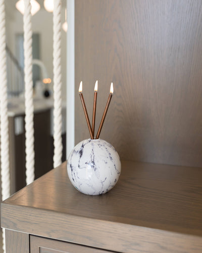Everlasting Candle Co. - Neva Vase, White Marble