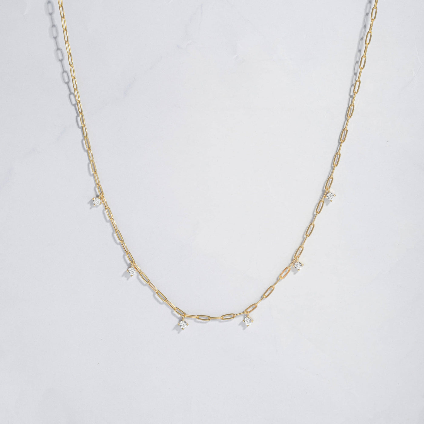 Sami Jewels - Paperclip Charm Necklace: Gold