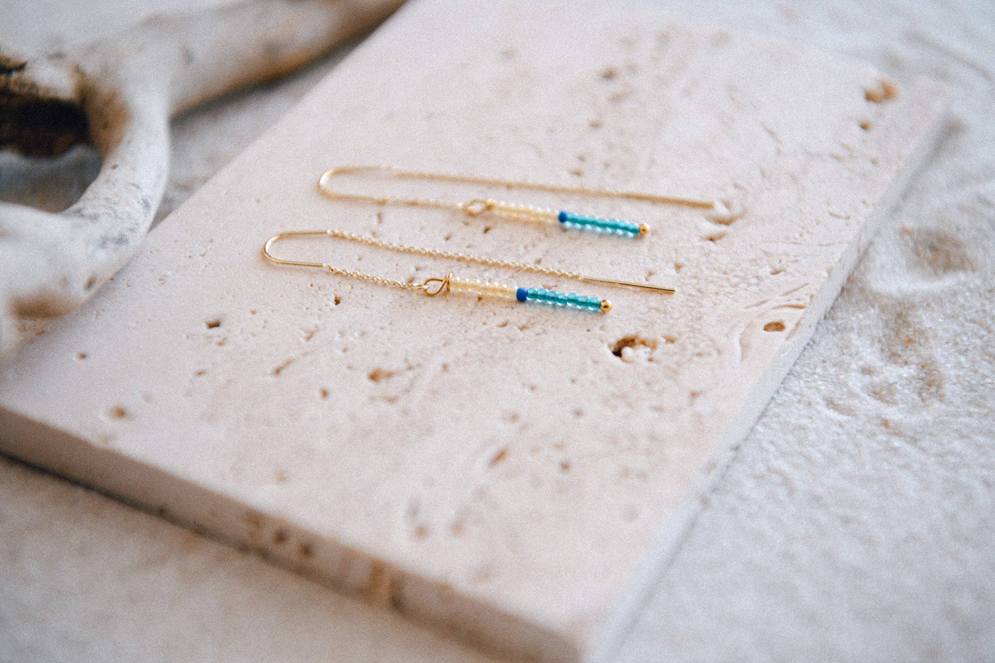 Cecelia Designs Jewelry - Seed Bead and Gold Plated Threader Earrings