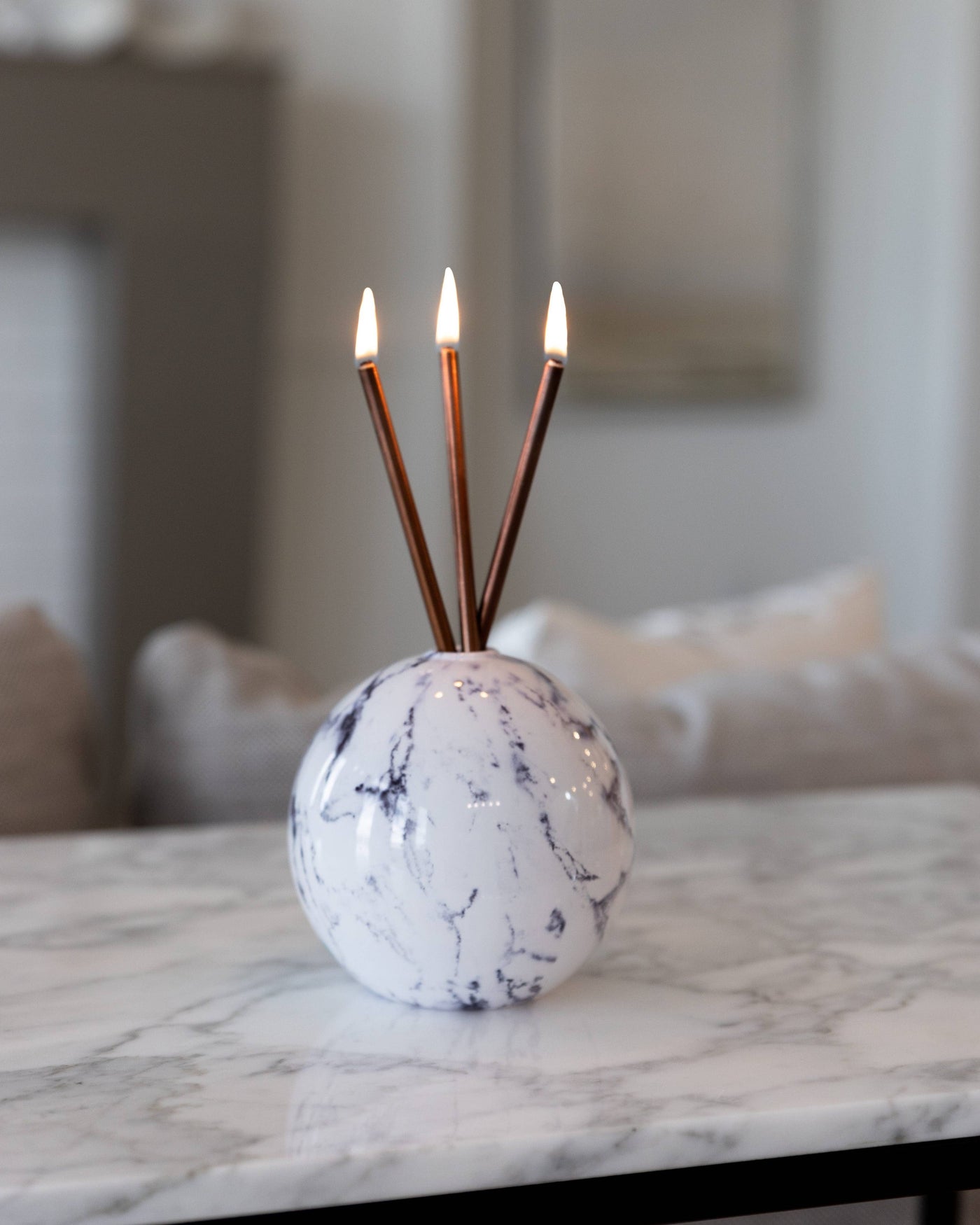 Everlasting Candle Co. - Neva Vase, White Marble