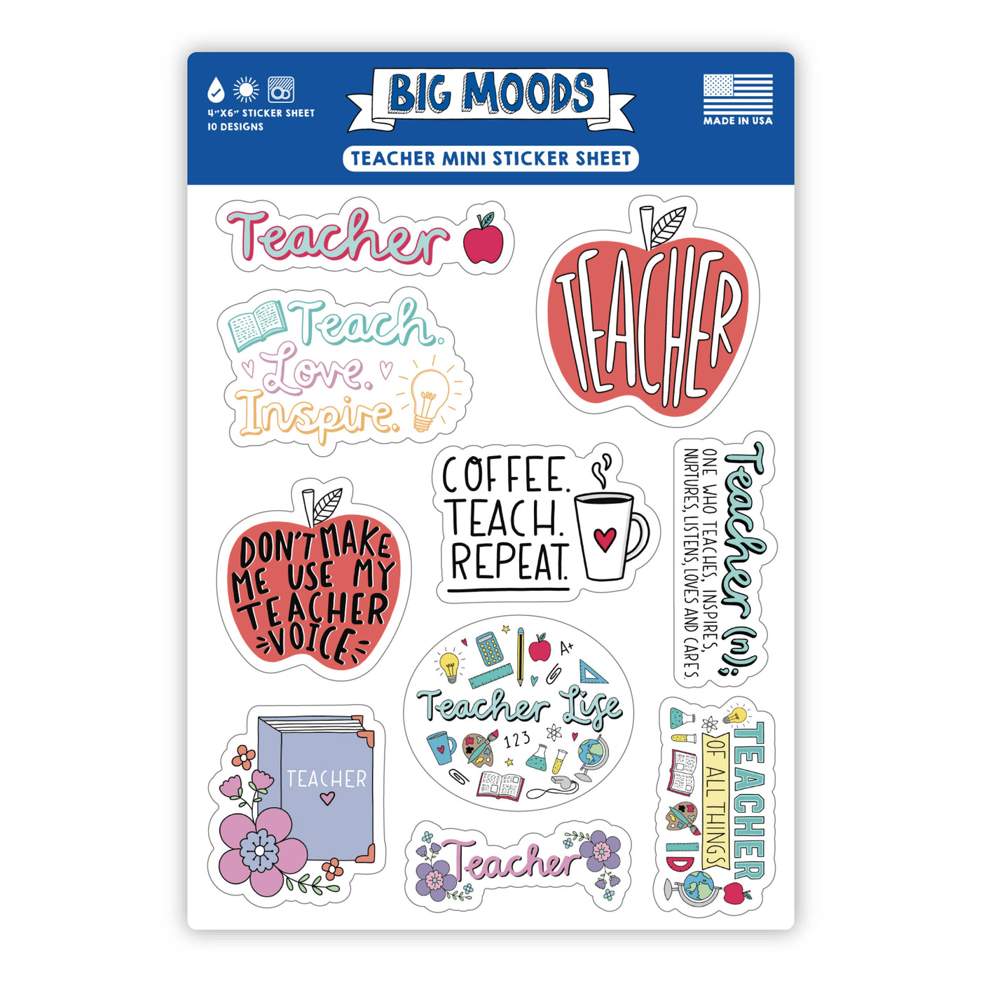 Big Moods - Teacher Mini Sticker Sheet