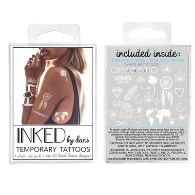 INKED by Dani - White Out Temporary Tattoo Pack