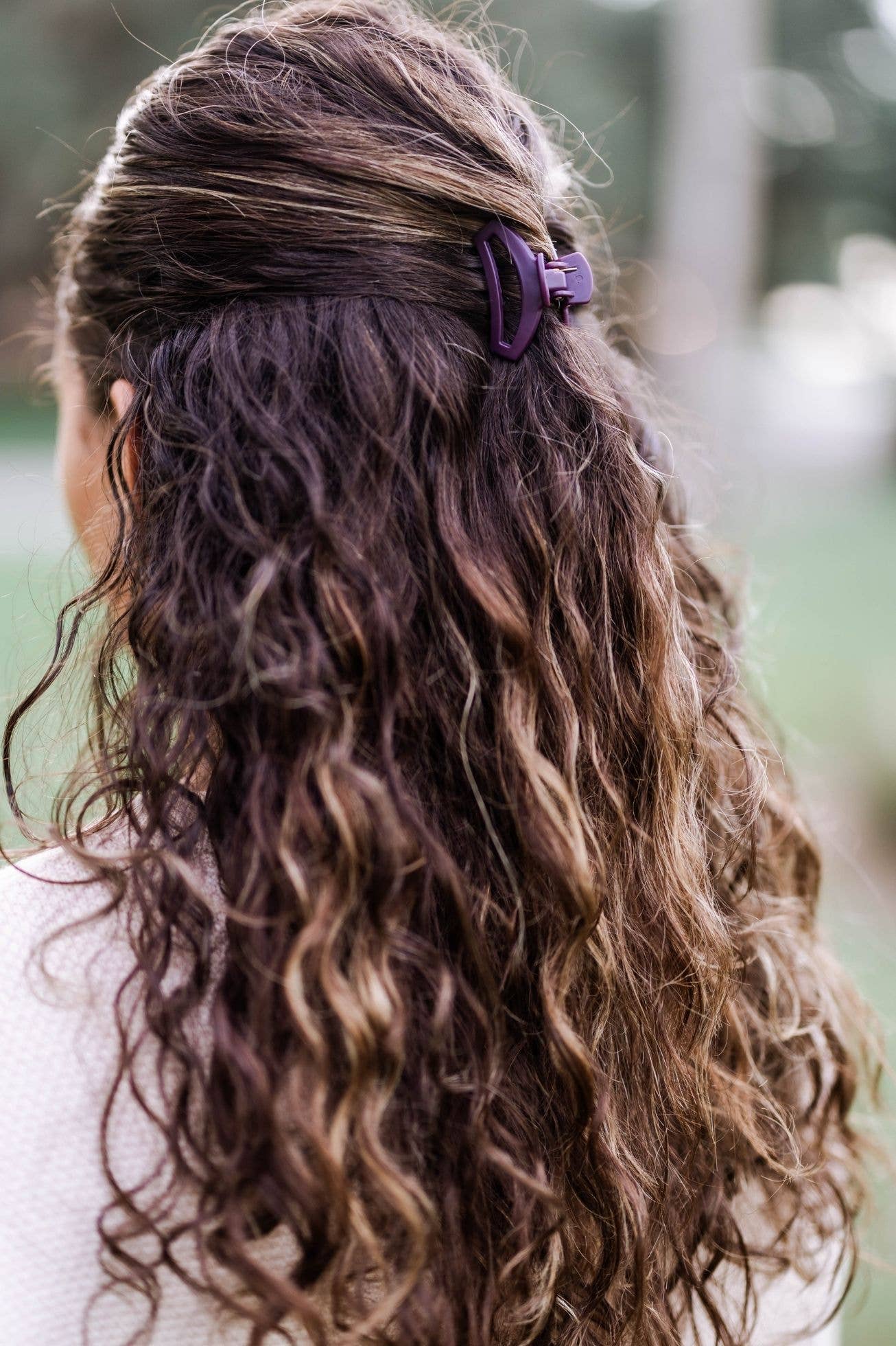 TELETIES - Open Hair Clip | Tiny | Burgundy Bliss