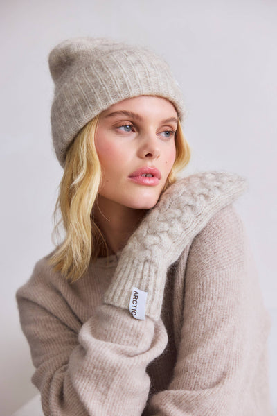 Mohair Mittens :  Arctic White