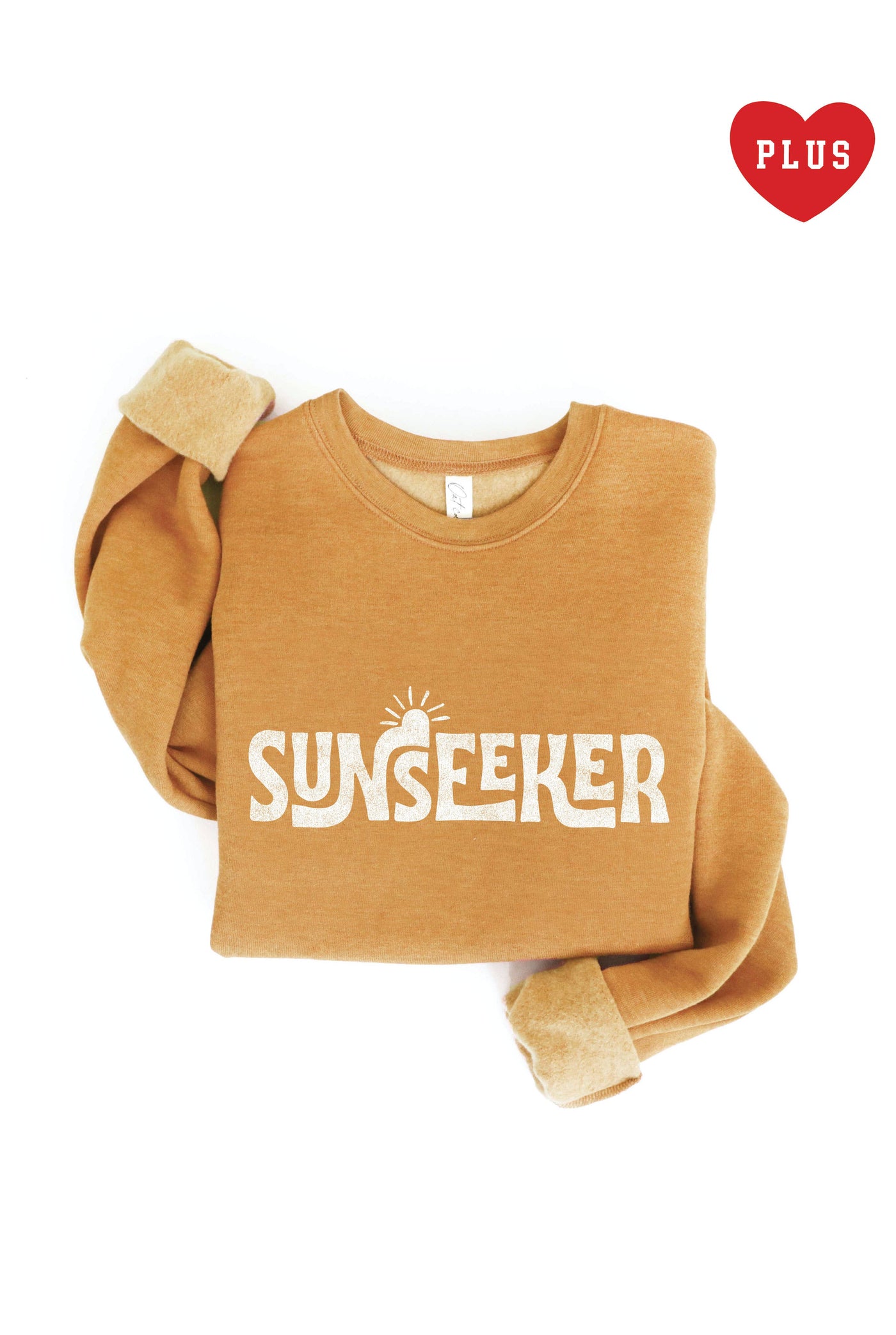 2X OAT COLLECTIVE - SUNSEEKER Plus Graphic Sweatshirt: HEATHER MUSTARD /