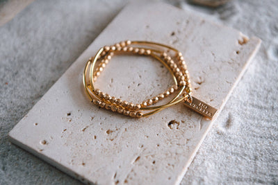 Cecelia Designs Jewelry - Gold or Silver Beaded Triple Wrap Bracelet