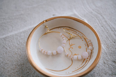 Cecelia Designs Jewelry - Genuine Gemstone and Gold-Plated Hoop Earring