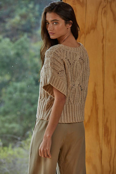 CALI CROCHET TOP: Large Brown