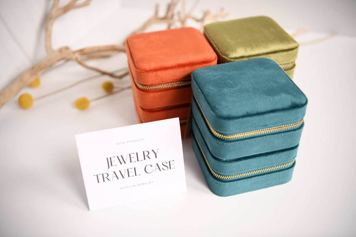 Jewelry Travel Case Jewelry Gift Box: Olive